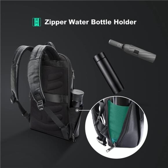 Unisex Slim Genuine Leather Laptop Backpack Men for 15-15.6 inch Business Smart - Picture 5 of 7